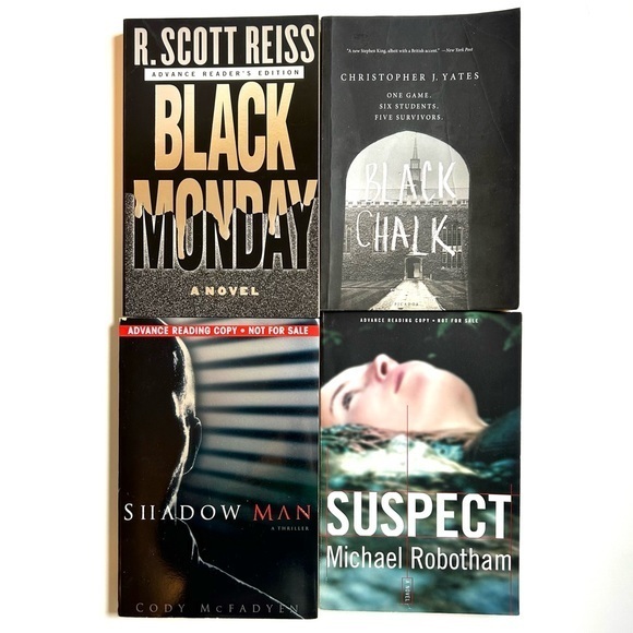 4 Novels BLACK MONDAY, BLACK CHALK, SHADOW MAN & SUSPECT Paperback Book - Picture 1 of 17